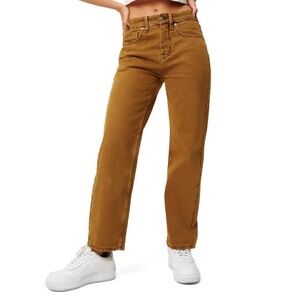 NWT Good American Straight Leg Jeans 90s Duster Bronze